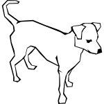 Vector line drawing of a dog