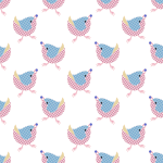 Gingham Bird seamless pattern