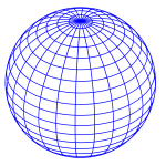 Vector illustration of blue wired globe