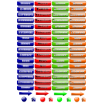 Vector illustration of selection of reflective buttons