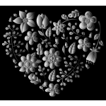 Grayscale Floral Heart