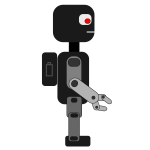 Vector clip art of squarey robot