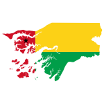 Guinea Bissau Flag Map