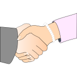 Handshake man and woman vector