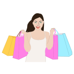 Happy shopping woman