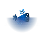 Happy blue whale vector illustration