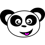 Vector drawing of happy panda face