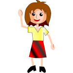 Simple cartoon girl vector illustration