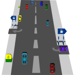 Motorway traffic vector image