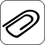 Vector image of attachment icon with square border