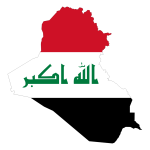 Iraq Map Flag With Stroke