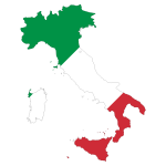 Italy Map Flag With Stroke