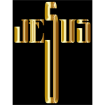 Jesus Cross Typography Gold