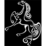 Jumping horse line art negative illustration