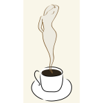 Vector clip art of woman in a coffee cup