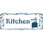 Classic style kitchen door sign vector image