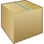 A cardboard packing box with tape holding it shut vector image