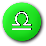 Green libra symbol