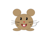 Vector illustration of smiling brown cartoon mouse