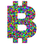 Low Poly Prismatic Bitcoin Logo