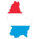 Luxembourg Map Flag With Stroke