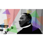 Martin Luther King Jr holding a speech vector illustration