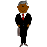 Man in black suit vector clip art