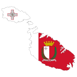 Malta Map Flag With Coat Of Arms