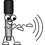 Vector image of walking microphone