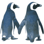 Vector image of penguins