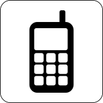 Vector graphics of black and white mobile phone icon