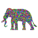 Prismatic Low Poly Elephant