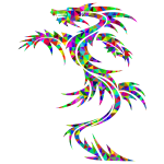 Prismatic Low Poly Tribal Dragon