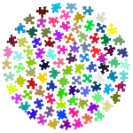 Puzzle pieces  colorful circle