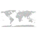 Prismatic World Map Dots