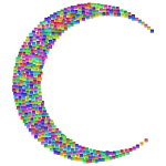 Prismatic Tiles Crescent Moon