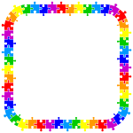 Colorful puzzle pieces frame