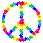 Puzzle pieces peace sign