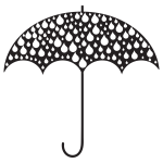 Rain Drops Umbrella Silhouette