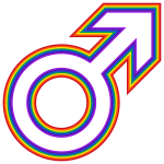 Rainbow male symbol