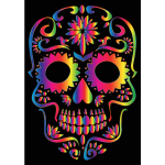 Rainbow Sugar Skull Silhouette