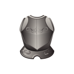 Vector graphics of armor breastplate in grayscale