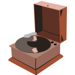 Brown gramophone vector drawing