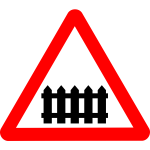 Rail fence road sign