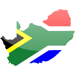 Vector graphics of country shape South Africa flag