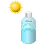 Pet bottle in the sun vector illustration