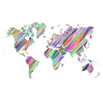 Scribbled World Map Prismatic