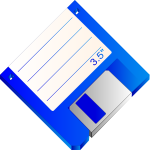 Labelled floppy disk vector clip art