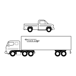 Vector graphics of large and small truck