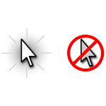 Vector graphics of show or hide mouse cursor icons